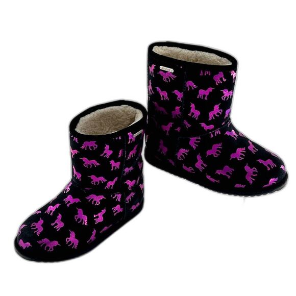 EMU Australia Girls Boots Sz K3 Rainbow Unicorn Brumby Mid-calf Serpa Lining - Picture 3 of 11